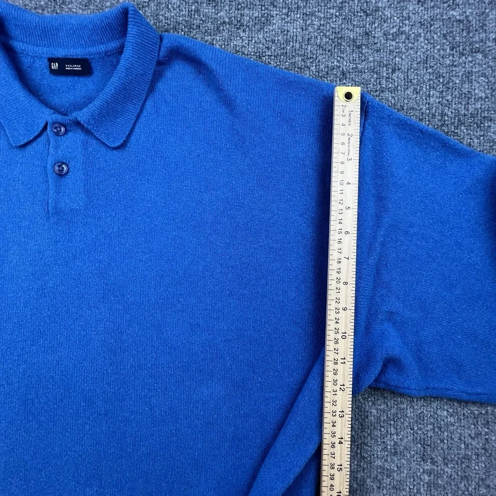 GAP XXXL Sweater Lot 2 Polo Collar Knit Pullovers Blue Gray‎ Cotton Blend